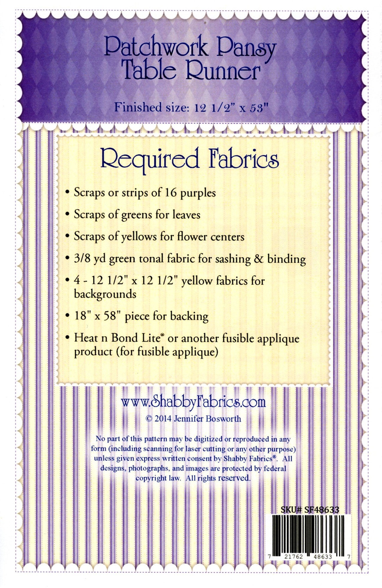 Patchwork Pansy Flower Table Runner Quilting and Sewing Pattern From ...