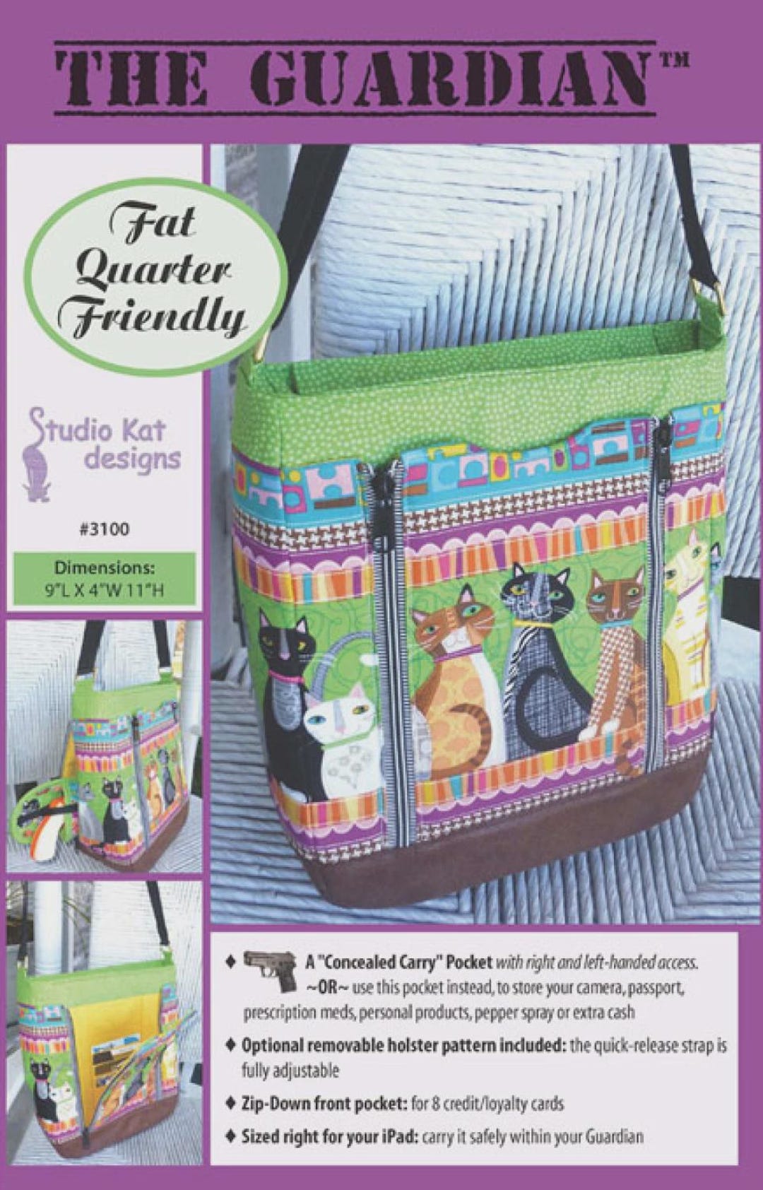 The Guardian Bag Sewing Pattern, From Studio Kat Designs BRAND NEW ...