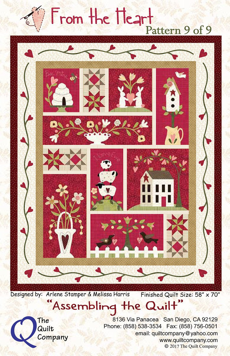 From The Heart Complete Quilting and Applique Pattern Set From Quilt Company NEW, Please See Description For More Information!