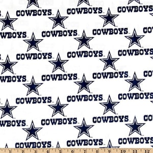 NFL Football Dallas Cowboys On White Woven Cotton Fabric Priced By The HALF Yard, From Fabric Traditions NEW, Please See Description!