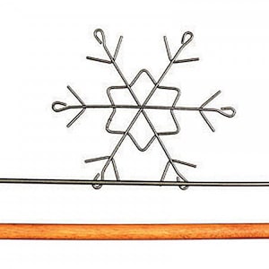 12 Inch Snowflake Project Holder or Quilt Hanger Dark Gray Metal with Wooden Dowel From Ackfeld Manufacturing BRAND NEW