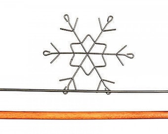 12 Inch Snowflake Project Holder or Quilt Hanger Dark Gray Metal with Wooden Dowel From Ackfeld Manufacturing BRAND NEW