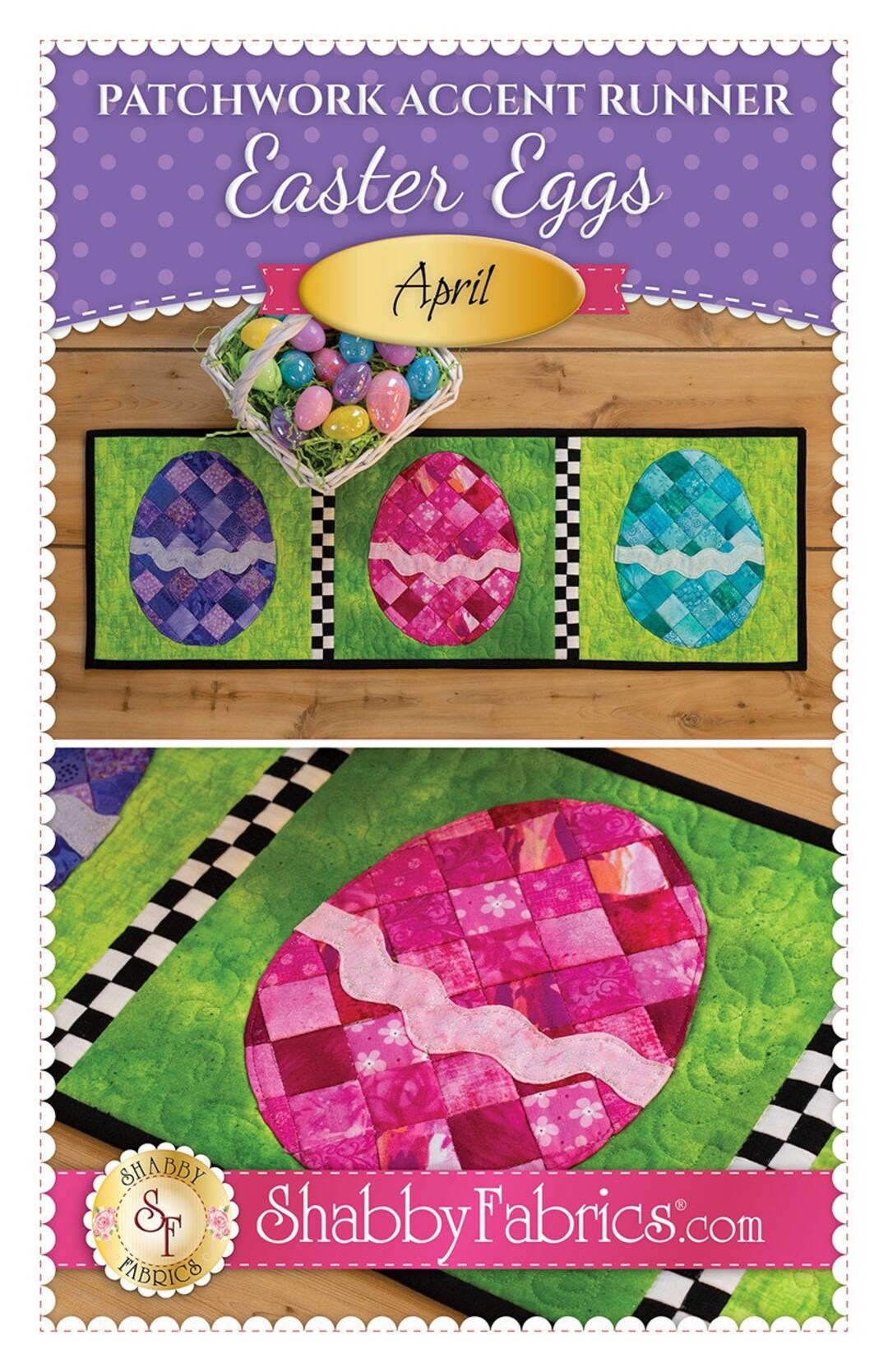 April Patchwork Accent Runner Easter Eggs Quilting Pattern From Shabby ...