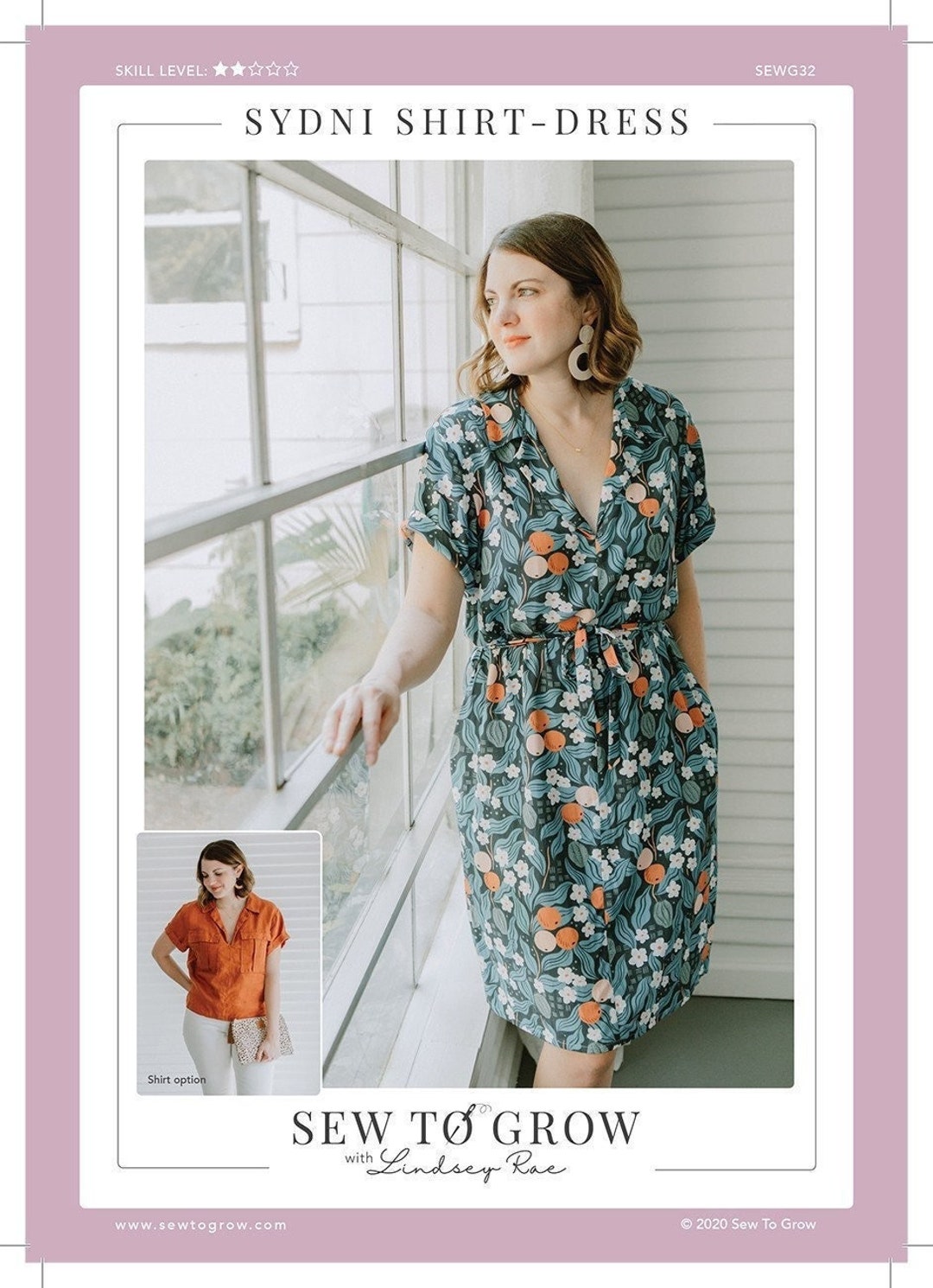 The Sydni Shirt-dress Sewing Pattern, From Sew to Grow Patterns NEW ...