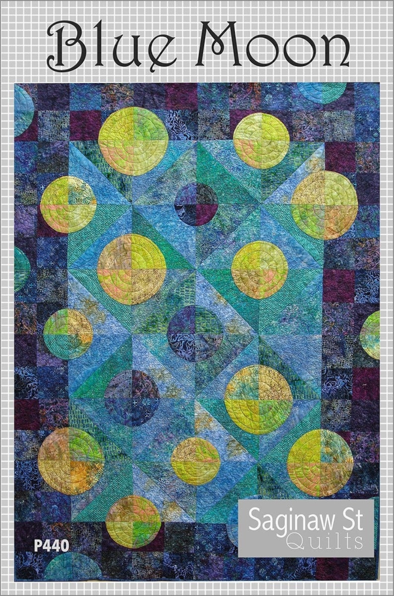 Blue Moon Quilt Quilting Pattern, From Saginaw Street Quilts BRAND NEW, Please See Description and Pictures For More Information image 1