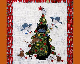 Trimming The Tree Grumpy Cat Quilt Quilting Pattern From Trouble And Boo Designs NEW, Please See Description and Pictures For More Info!