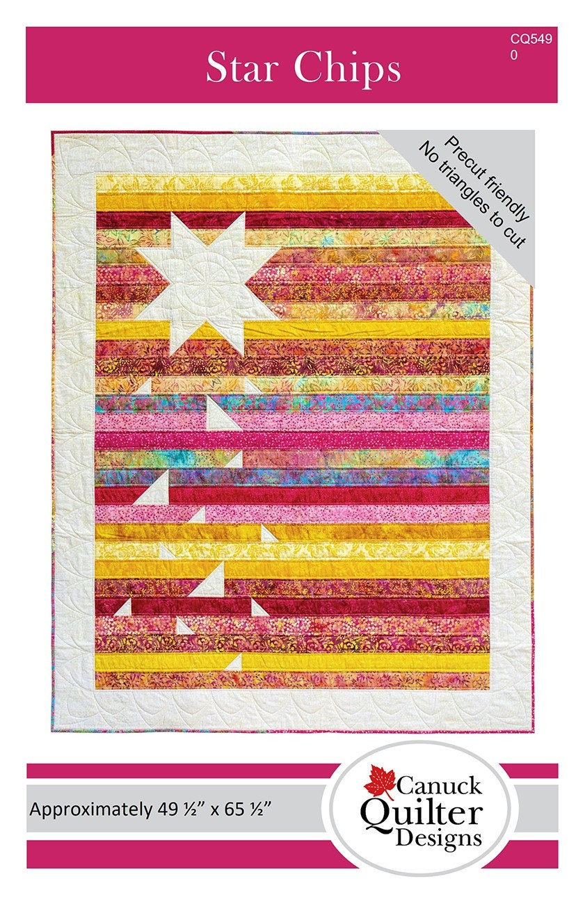 Canuck Quilter: Star Chips: a jelly roll quilt and some ruler quilting