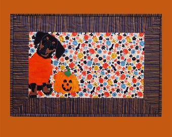 Halloweiner Dog Placemat Quilting Pattern From Trouble And Boo Designs BRAND NEW, Please See Description and Pictures For More Information!
