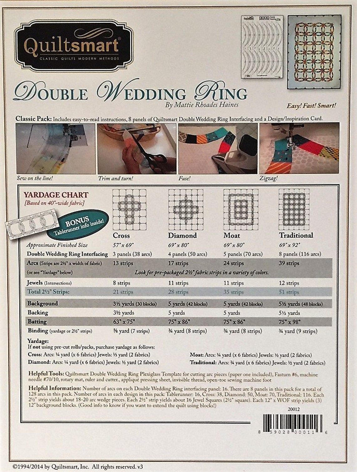 Double Wedding Ring Pack Pieced Quilting Pattern From Etsy