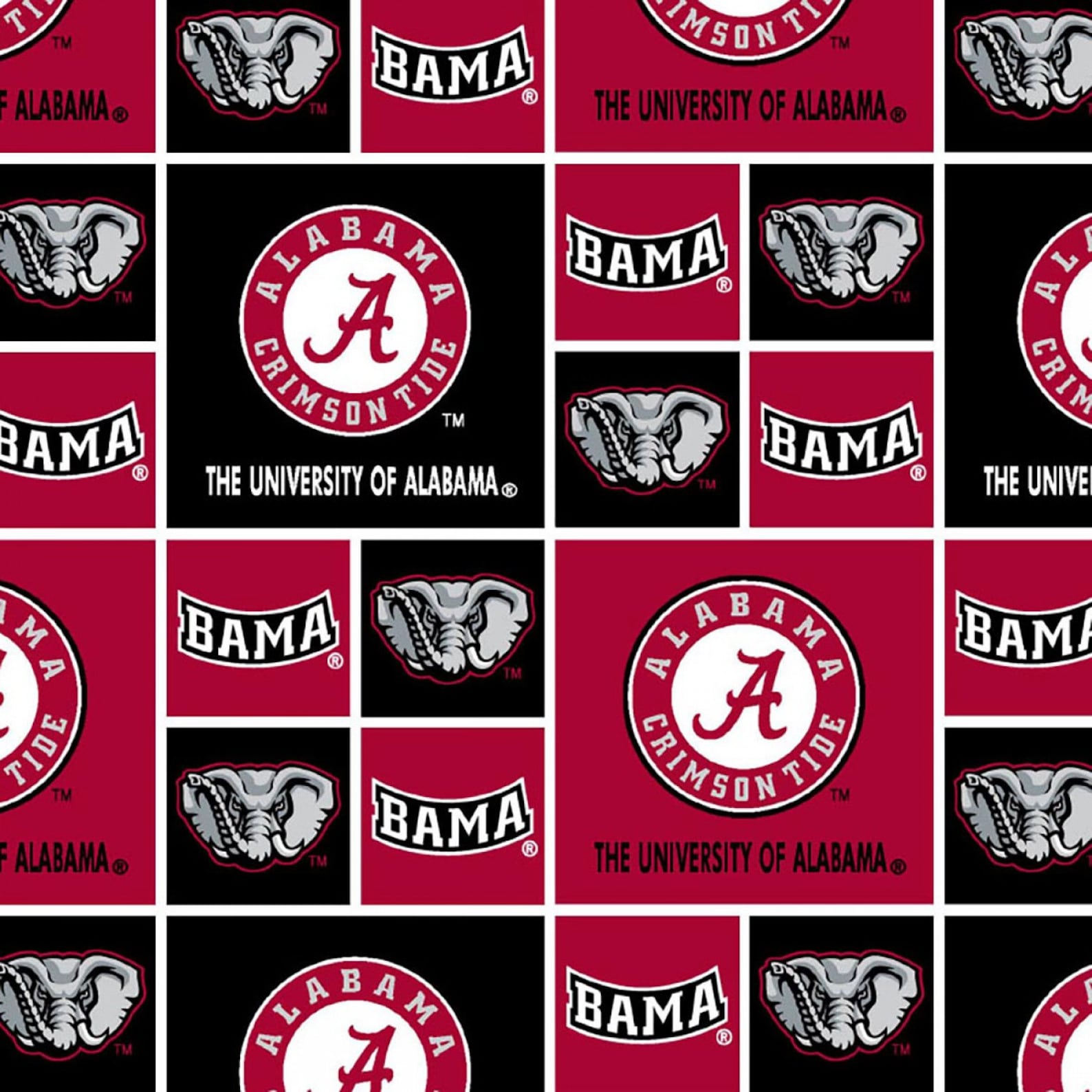 The University of Alabama Crimson Tide Patchwork Cotton Fabric - Etsy