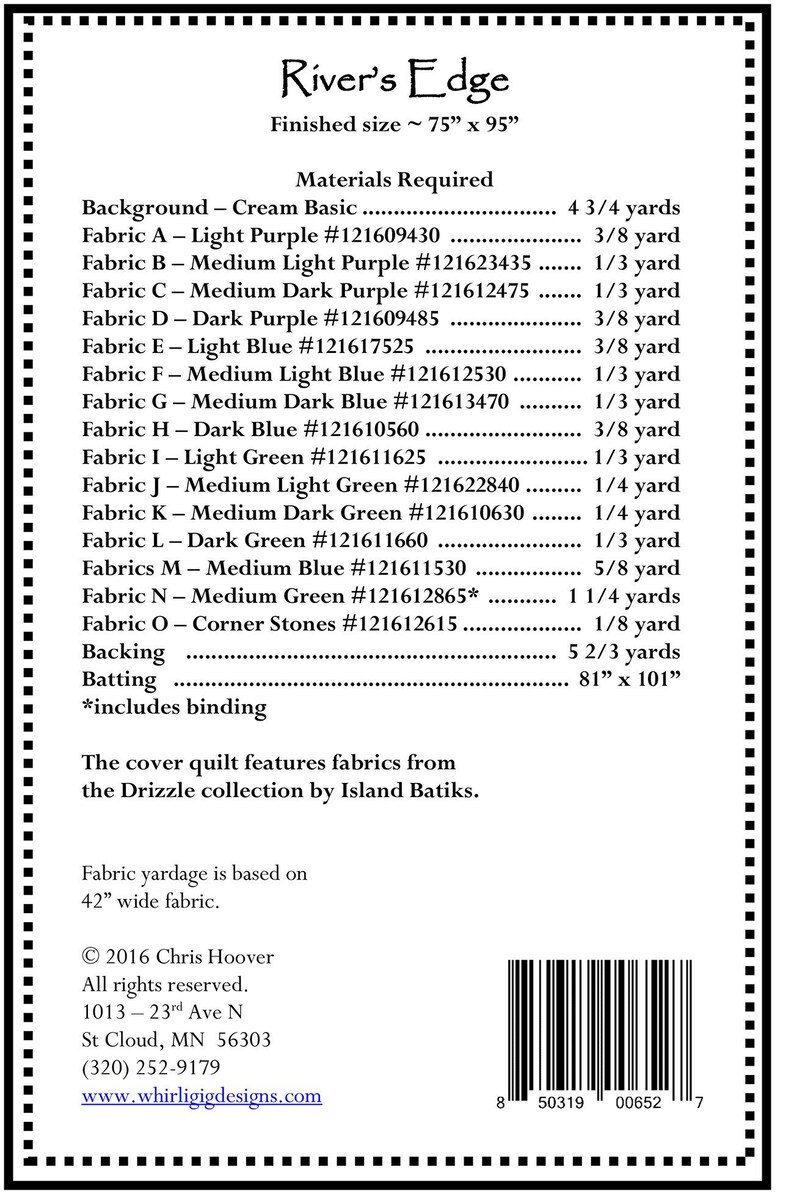 River's Edge Quilt Quilting Pattern From Whirligig Designs Etsy