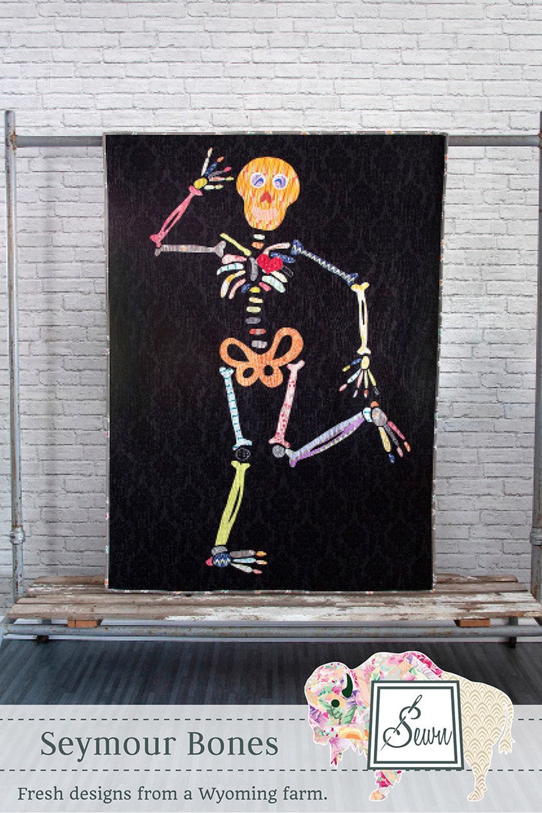 Seymour Bones Skeleton Quilt Quilting Pattern From Sewn Wyoming BRAND ...