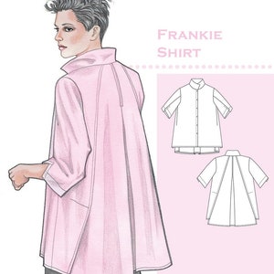 The Frankie Shirt Sewing Pattern, Sizes XS-2XL, From The Sewing Workshop, Please See Description and Pictures For More Information!