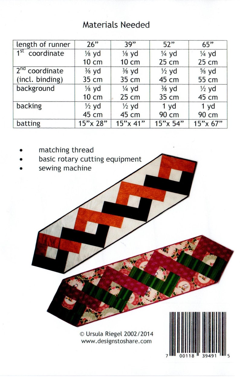 Turn Table Pattern Twist and Turn Table Runner Quilting Pattern, From Designs to Share ...