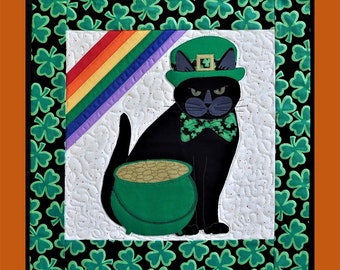Grumpy Leprechaun Kitty Quilt Quilting Pattern From Trouble And Boo Designs NEW, Please See Description and Pictures For More Information!