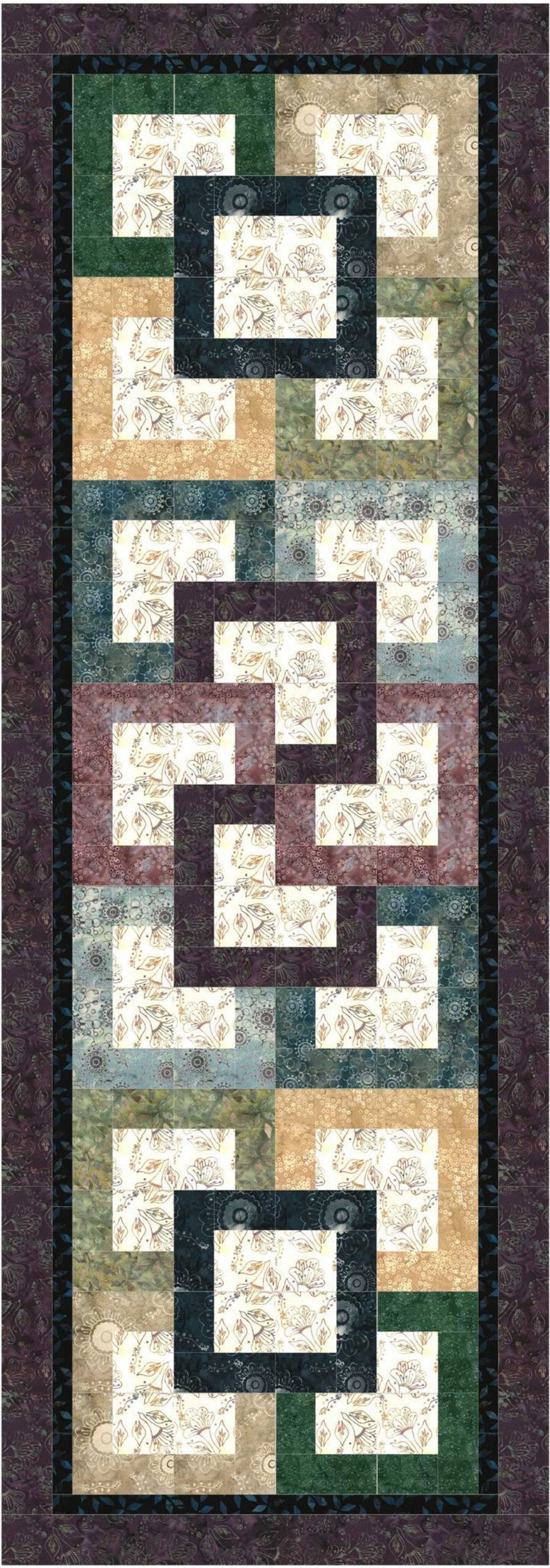 Garden Path Bed Runner Quilting Pattern From Cindi Mccracken Etsy