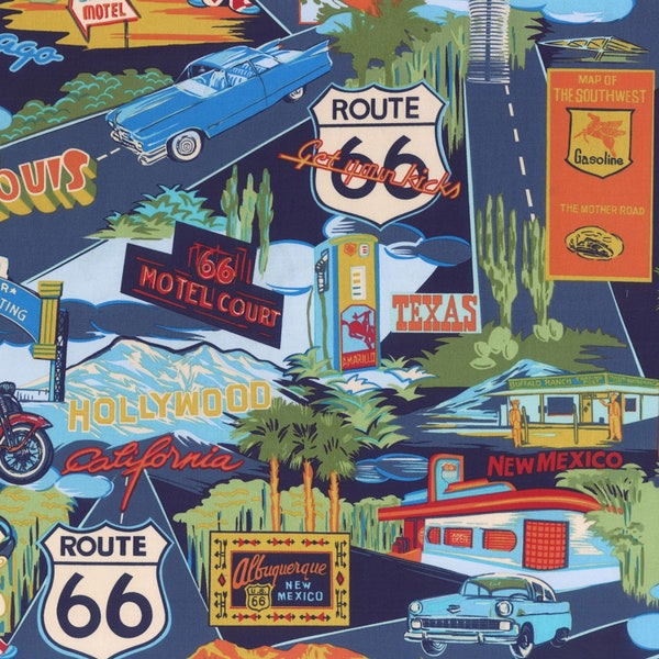 Route 66 Fabric Etsy