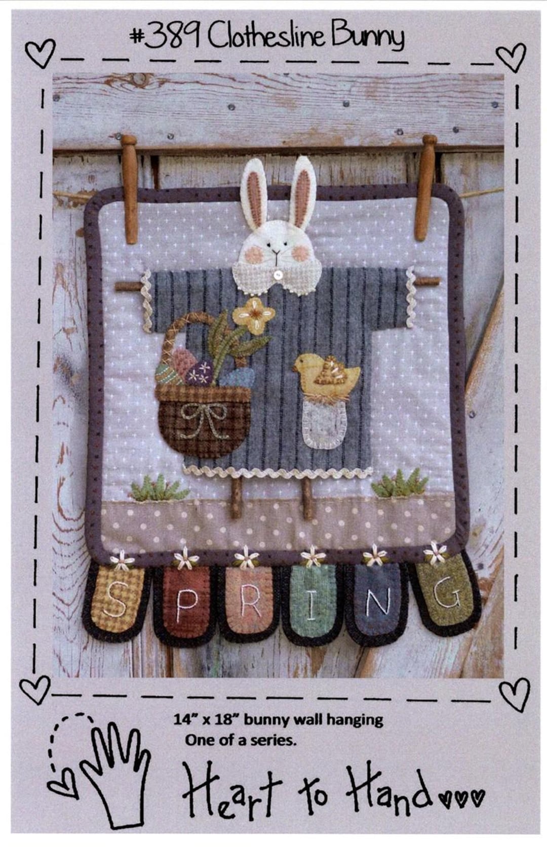 Clothesline Bunny Sewing Pattern, From Heart to Hand BRAND NEW, Please ...