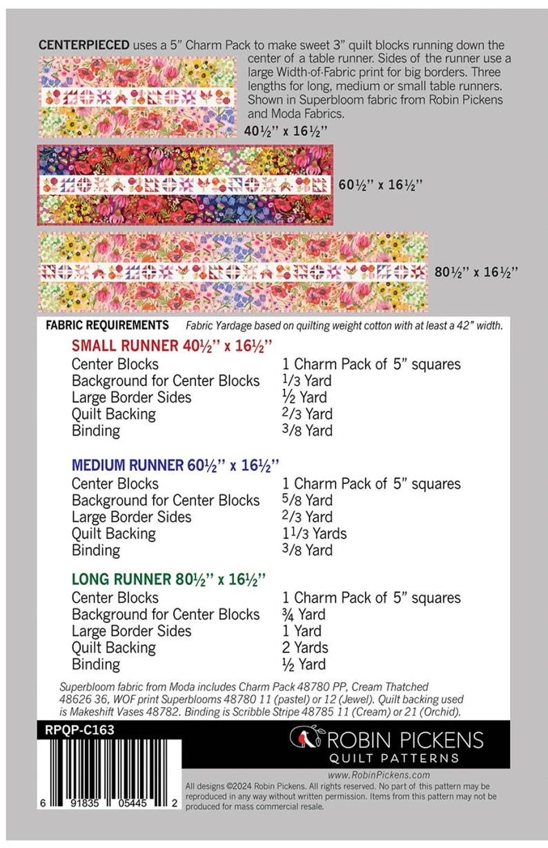 Centerpieced Quilt Quilting Pattern From Robin Pickens Quilt Patterns ...