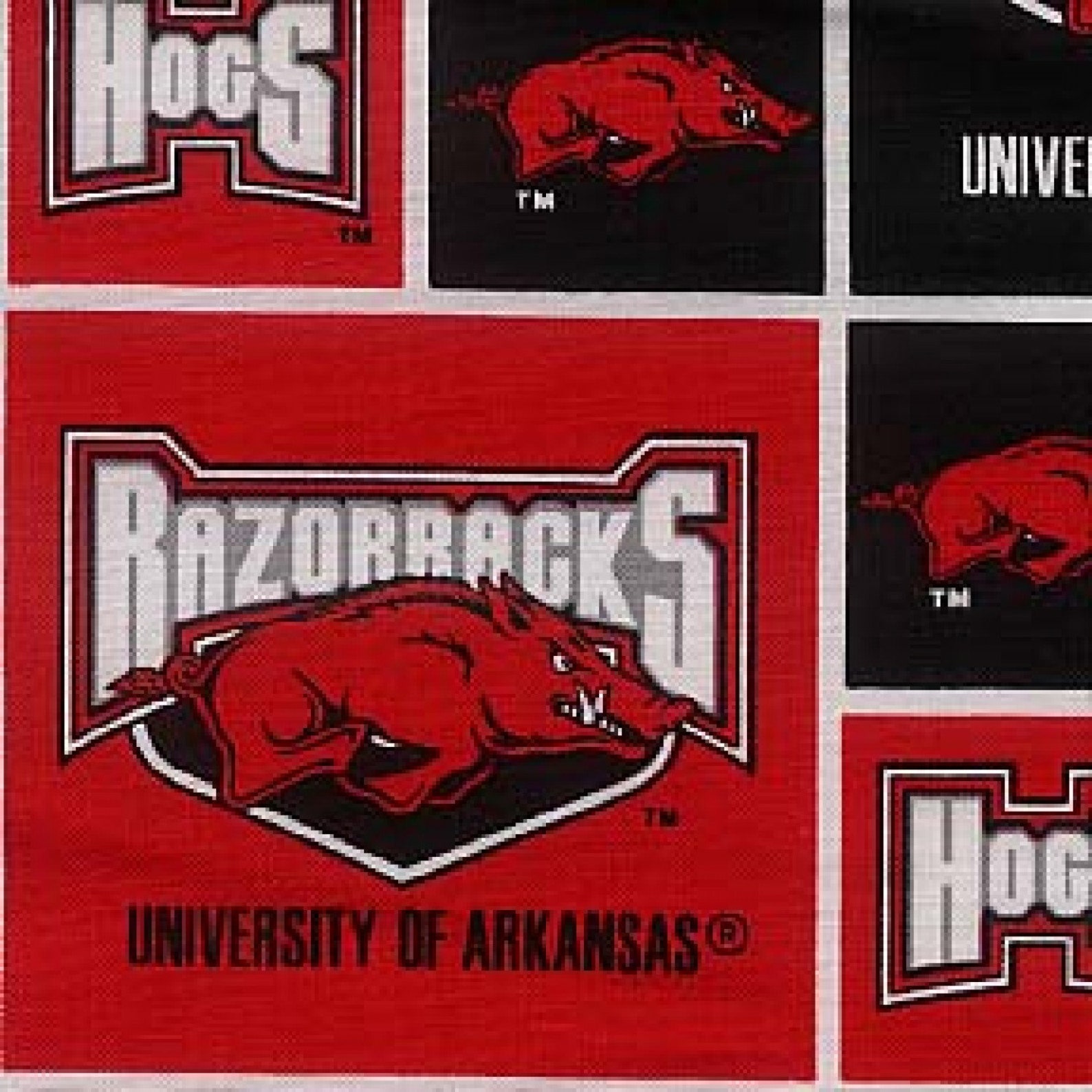 NCAA University of Arkansas Razorbacks Patchwork Cotton Fabric Etsy