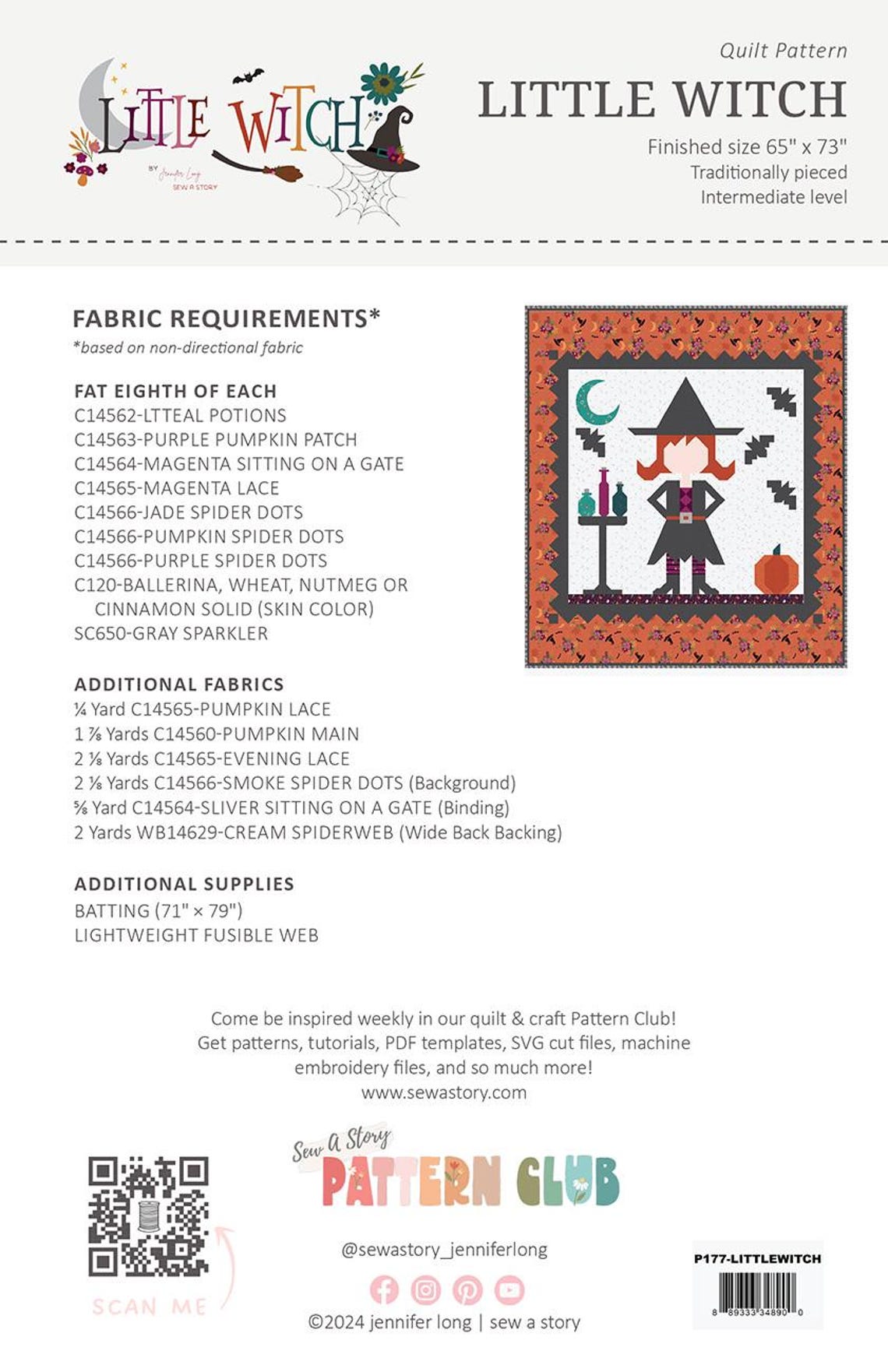 Little Witch Quilt Quilting Pattern, From Bee Sew Inspired and Sew A ...
