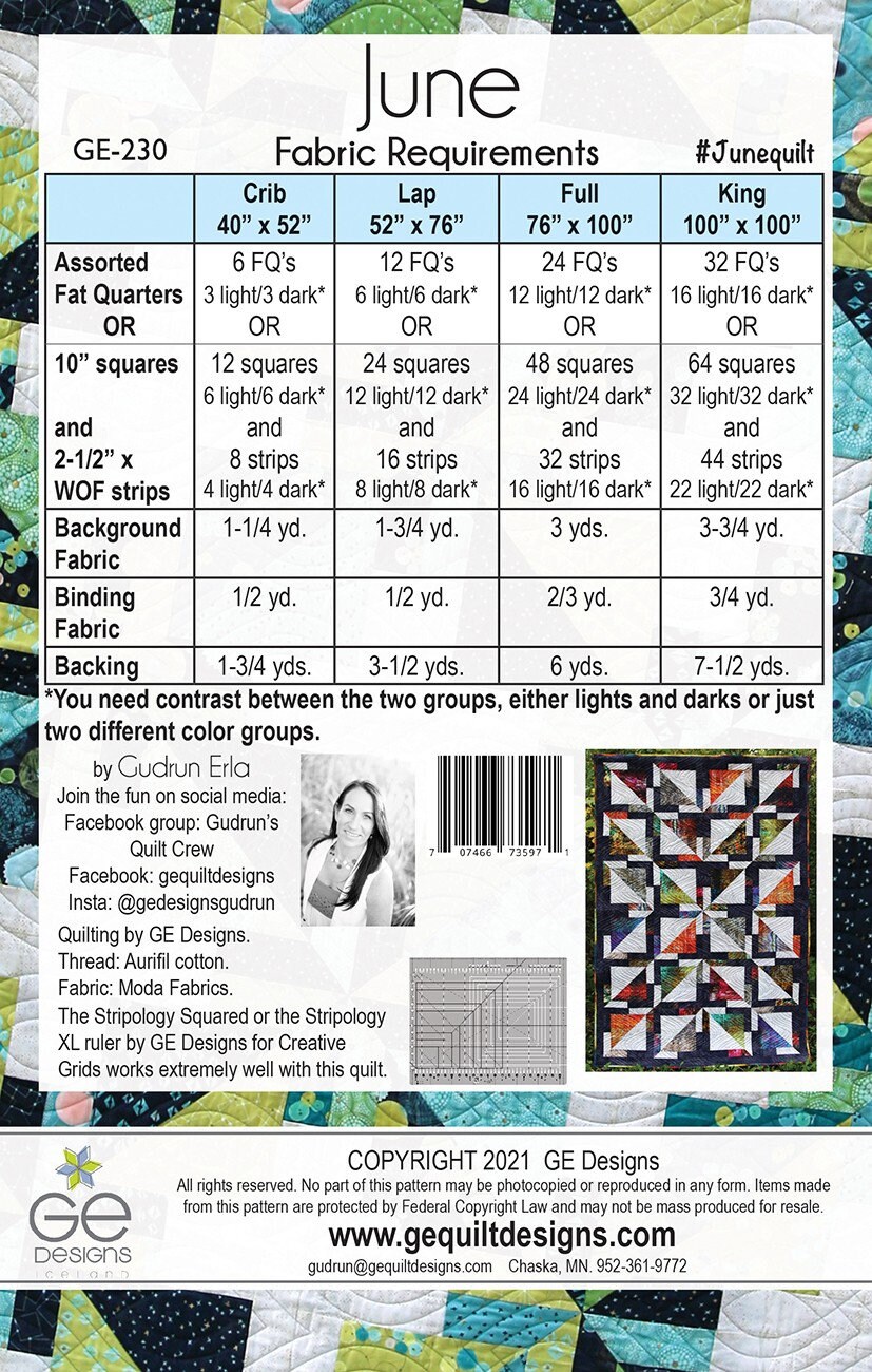 June Quilt Quilting Pattern From G.E. Quilt Designs BRAND NEW, Please ...