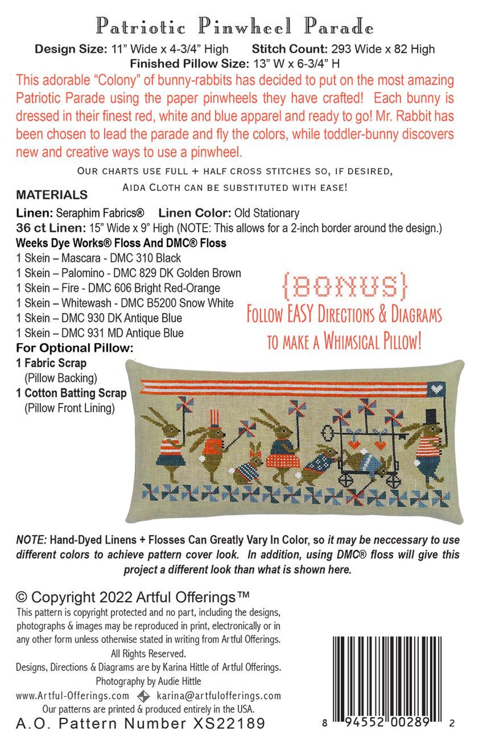 Patriotic Pinwheel Parade Cross Stitch Pattern, From Artful Offerings ...