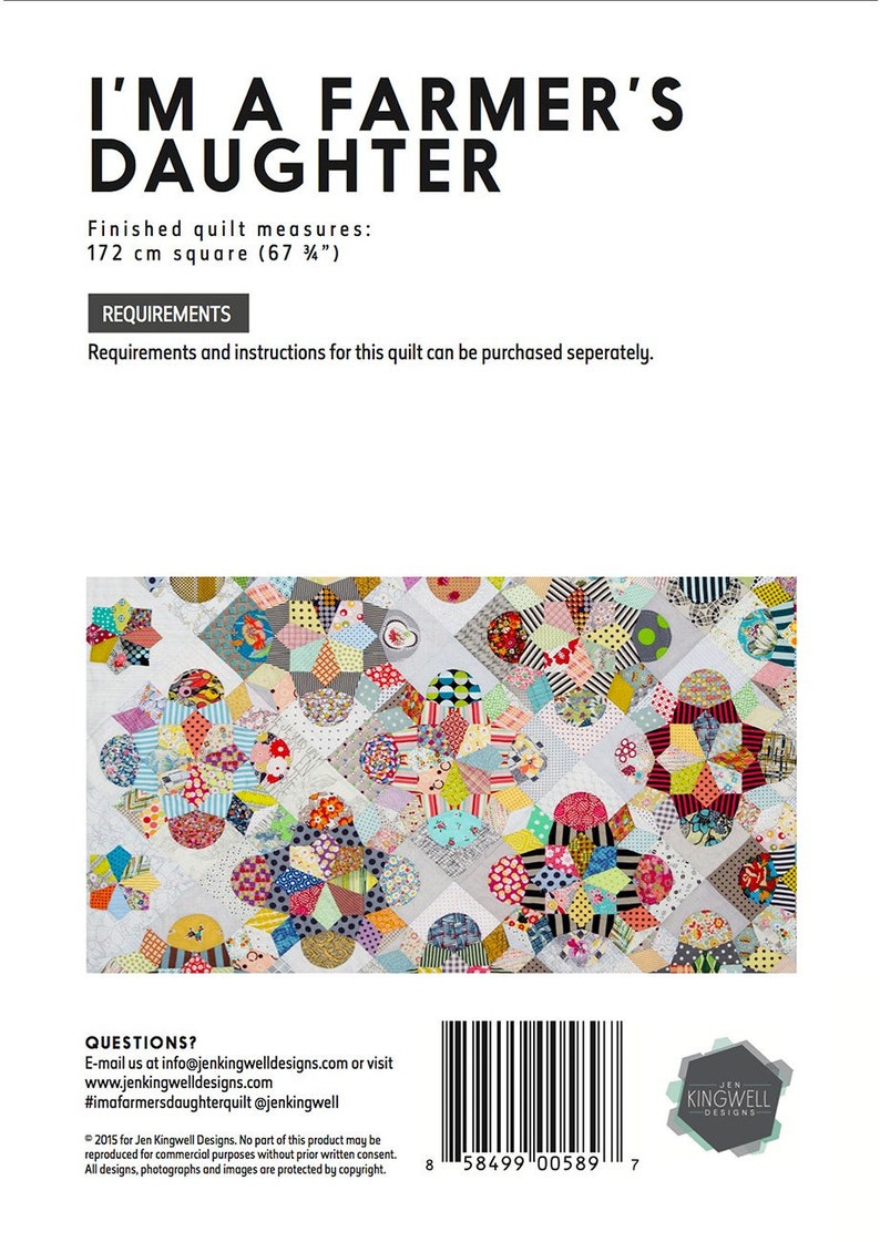 I'm A Farmer's Daughter Quilt Pattern With Acrylic Template From Jen ...