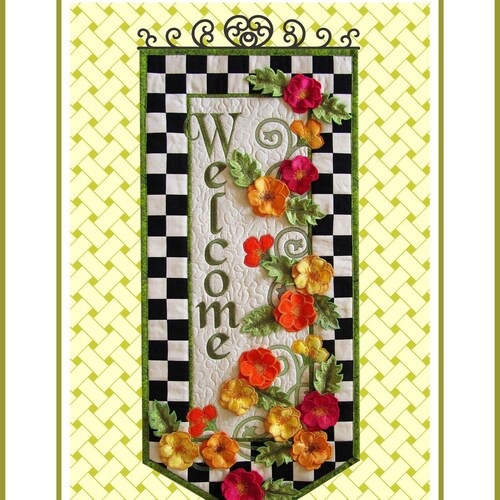Welcome Wall Hanging Machine Embroidery Pattern, From Janine Babich Designs BRAND NEW, See Details and Pictures Below for more Information!