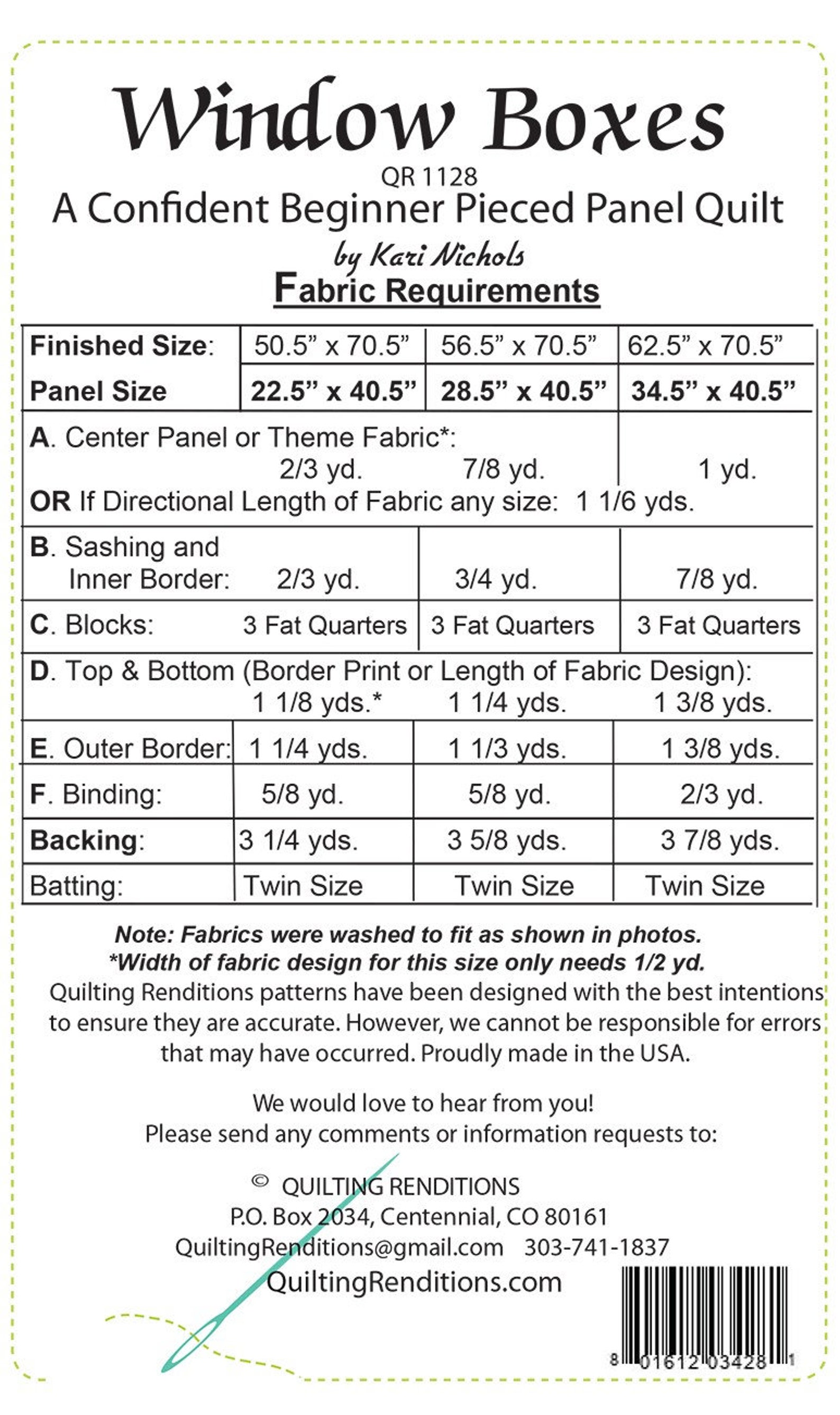 Window Boxes Quilt Quilting Pattern From Quilting Renditions Etsy