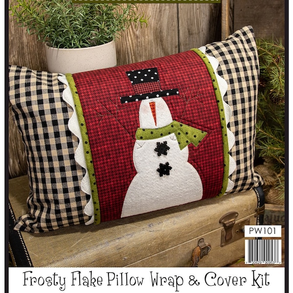 Frosty Flake Snowman Pillow Wrap and Cover Kit From The Whole Country Caboodle NEW, Please See Description and Pictures For More Info!