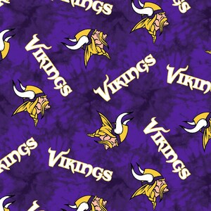 Flannel Logos and White Team Name Letters on Purple NFL VIKINGS