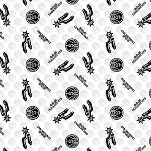 NBA Basketball San Antonio Spurs Tone On Tone Cotton Fabric Priced By The HALF Yard, From Camelot Fabrics, Please See Description!