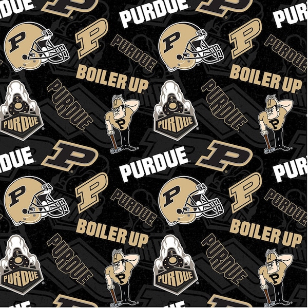 The Purdue University Boilermakers Tone On Tone Cotton Fabric Priced By The HALF Yard, From Sykel Enterprises NEW, Please See Description!