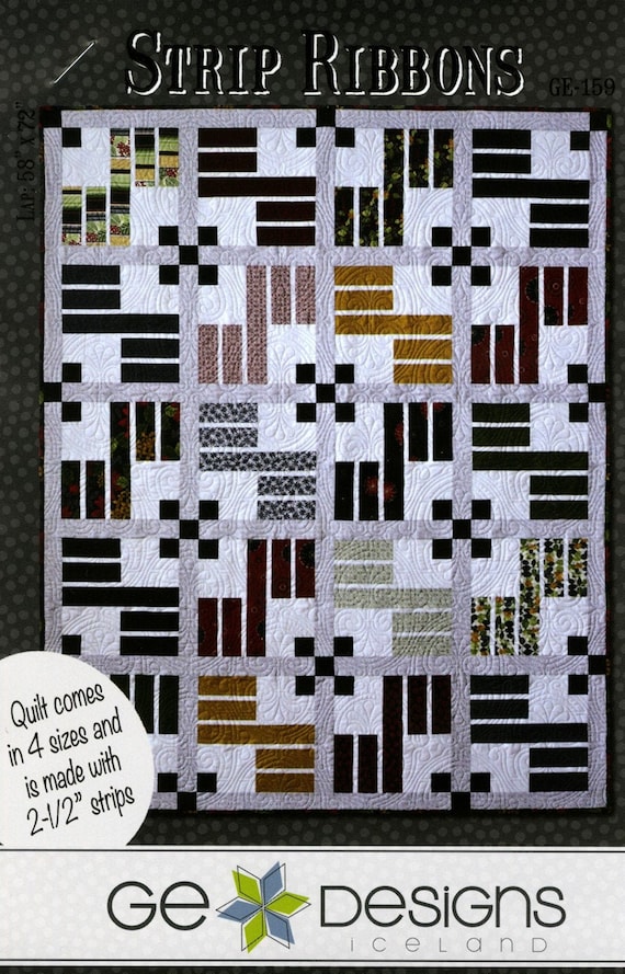 Strip Ribbons Quilt Pieced Quilting Pattern From G.E. Quilt | Etsy