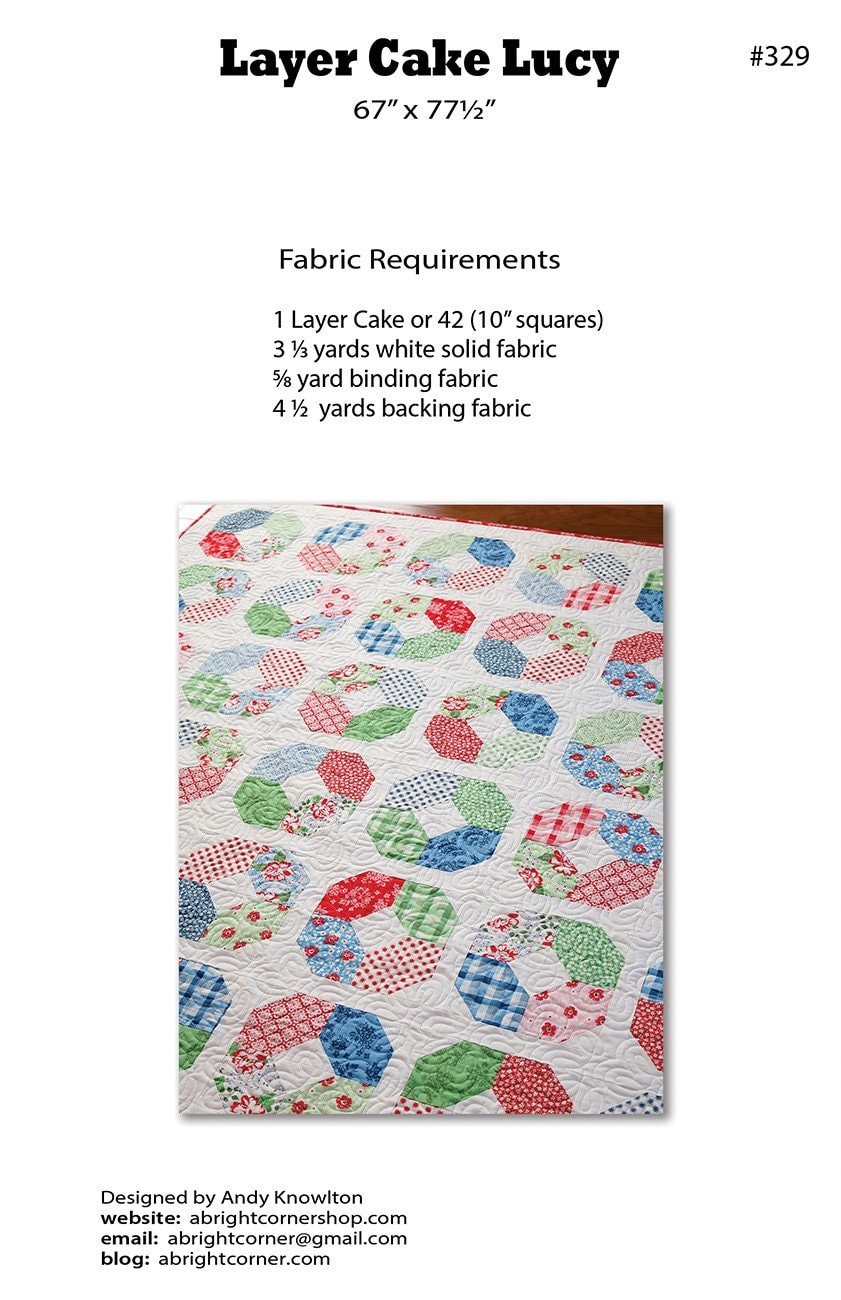 Layer Cake Lucy Quilt Quilting Pattern From A Bright Corner BRAND NEW ...