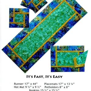 It&#39;s Fast, It&#39;s Easy Placemats and Runner Quilting Pattern, From Designs To Share With You NEW, See Description and Pictures For More Info!