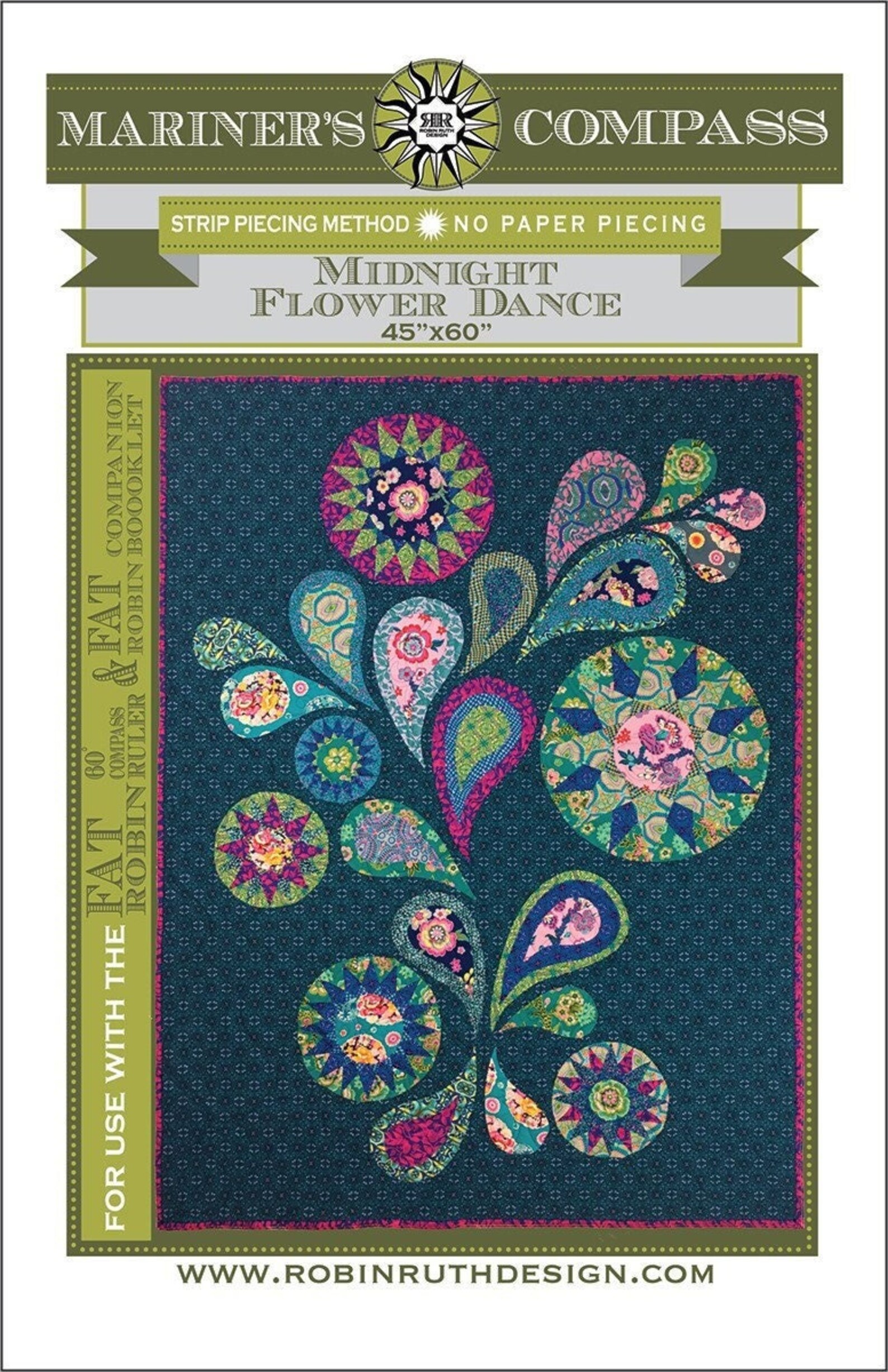 Midnight Flower Dance Quilt Quilting Pattern From Robin Ruth Etsy