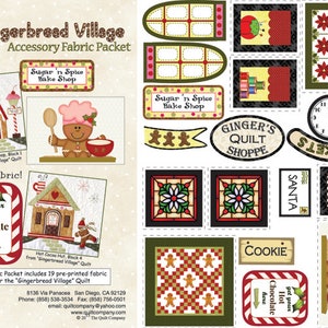 Gingerbread Village Accessory Fabric Packet, Pattern Sold Separately From Quilt Company NEW, Please See Description For More Information image 2