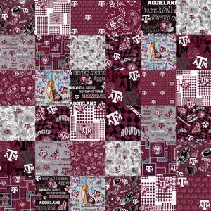 NCAA Texas A&M University Aggies Cheater Quilt Cotton Fabric Priced by ...