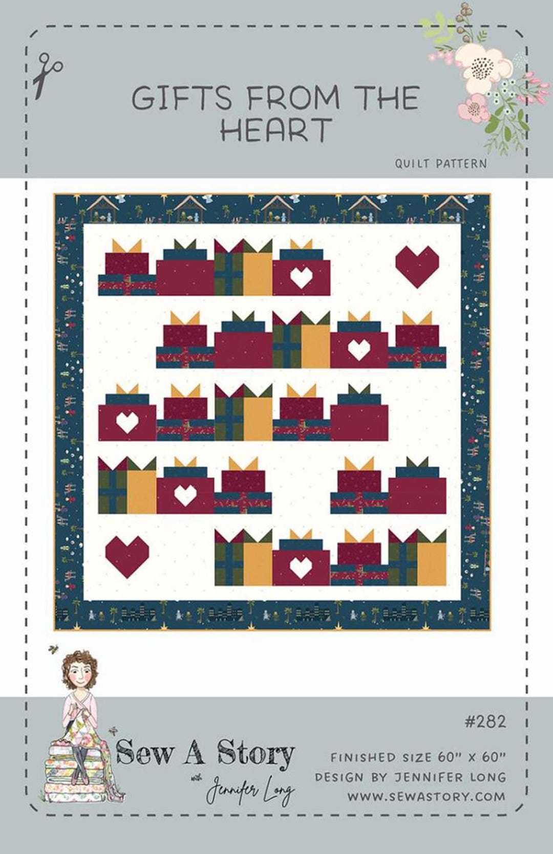Gifts From the Heart Quilt Quilting Pattern, From Bee Sew Inspired and ...