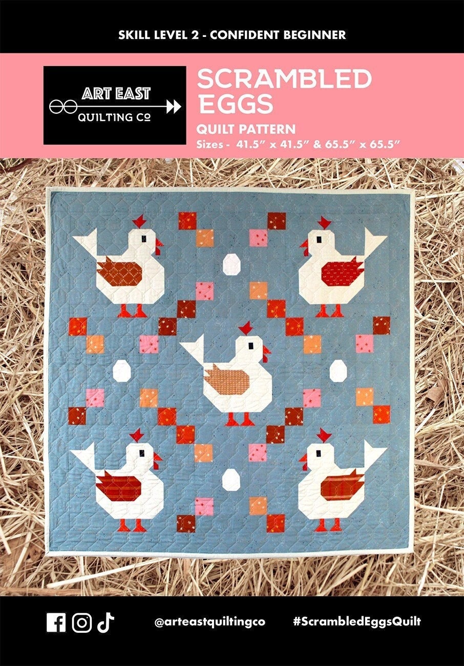 Abstract Chicken rooster Foundation Paper Pieced Quilt Pattern Block From  the Abstract Animals Series 