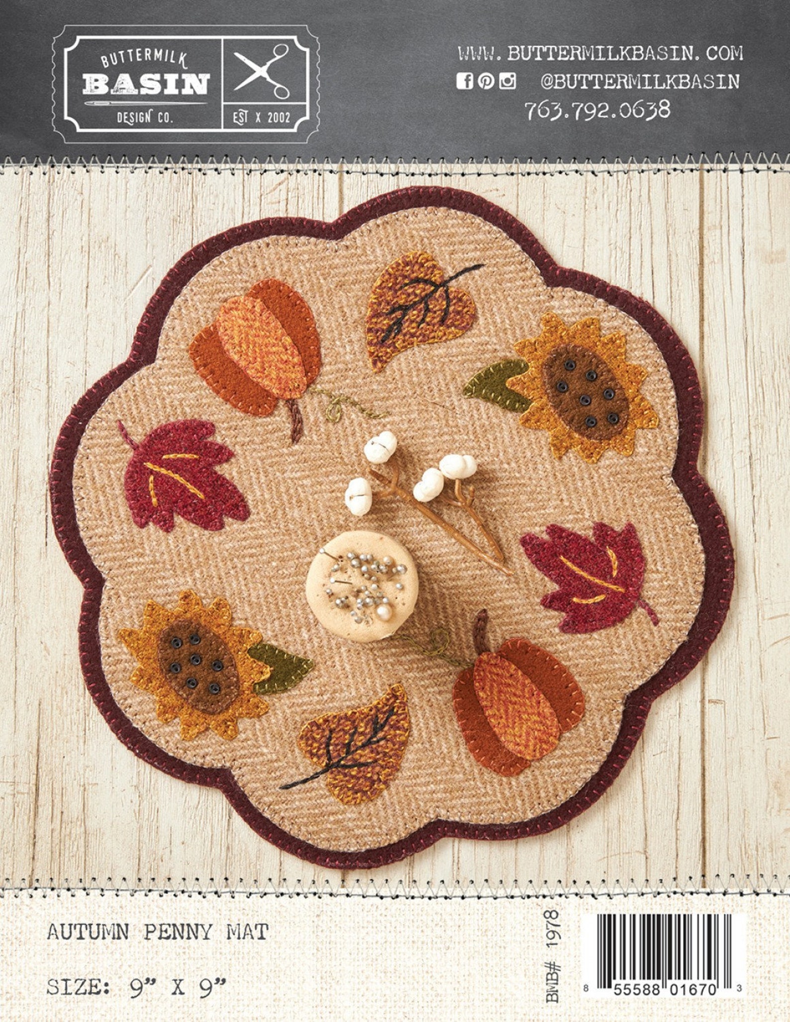 Autumn Penny Mat Wool Sewing Pattern From Buttermilk Basin | Etsy