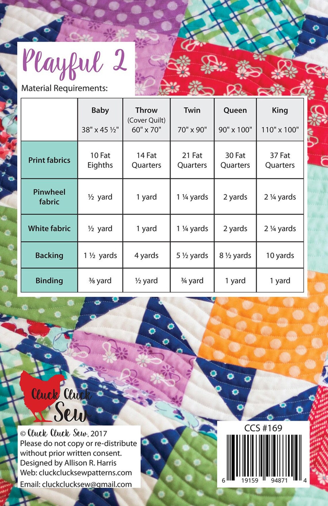 Playful 2 Quilt Quilting Pattern From Cluck Cluck Sew Patterns BRAND ...