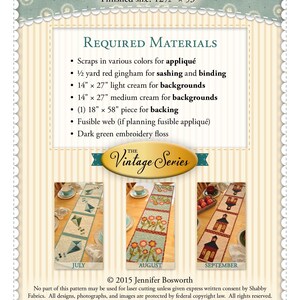 June Table Runner The Vintage Series June Strawberries Table Runner Quilting Pattern From ...
