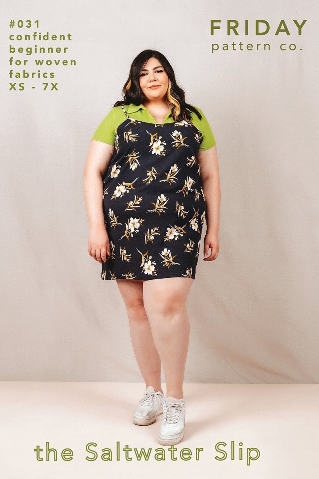 The Saltwater Slip Dress Sewing Pattern, Size XS-7X, From