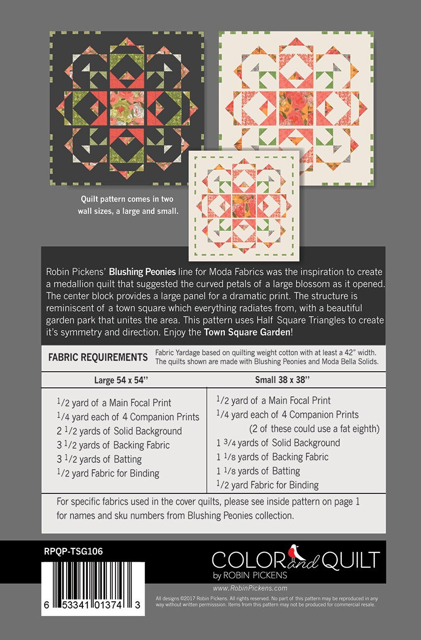 Town Square Garden Quilt Quilting Pattern From Robin Pickens Quilt ...