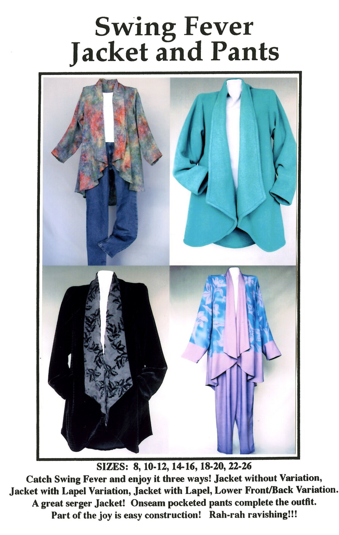 Swing Fever Jacket and Pants Size 826 Sewing Pattern From CNT Etsy