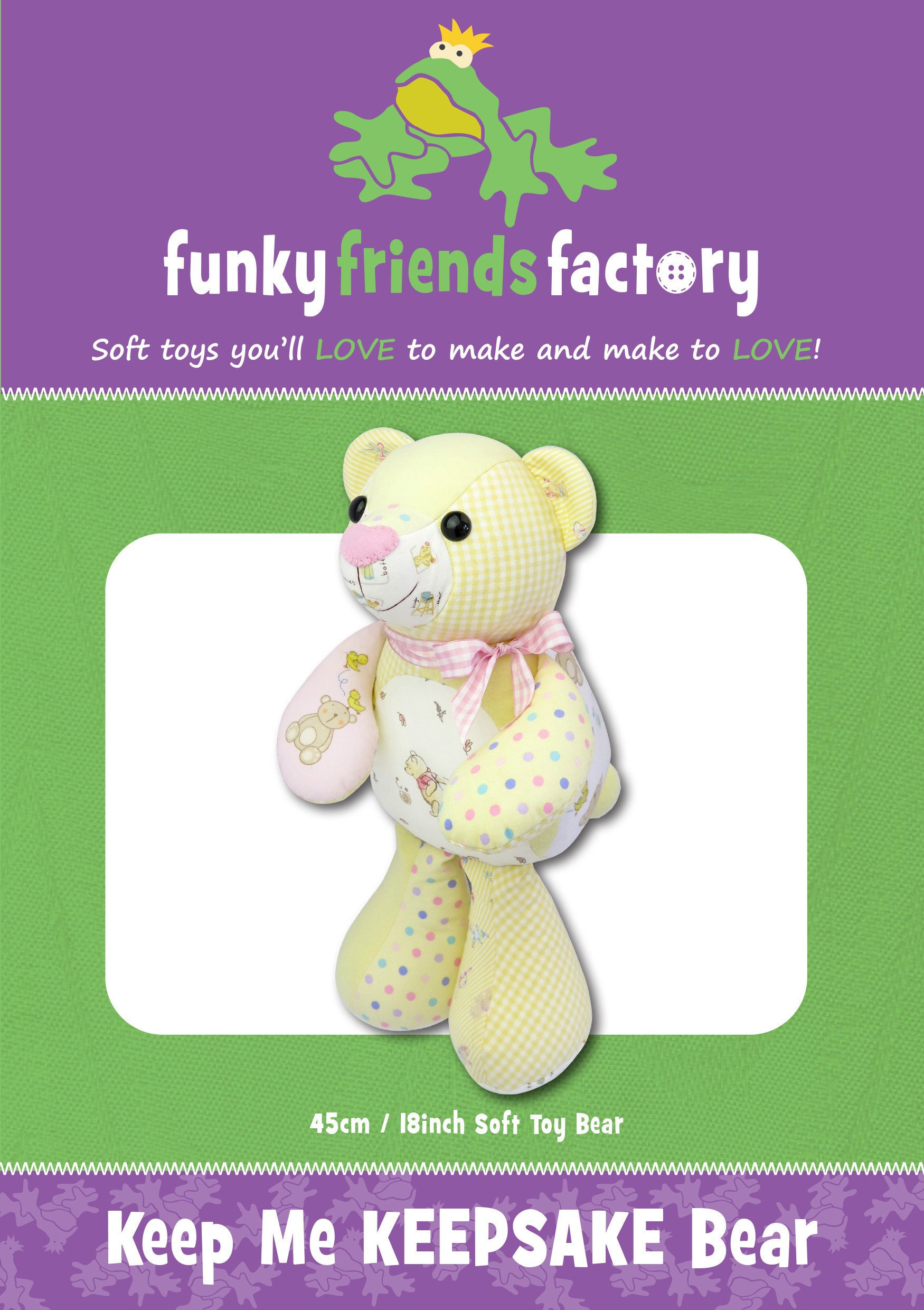  Funky Friends Factory Melody Memory Bear Sewing Pattern : Arts,  Crafts & Sewing