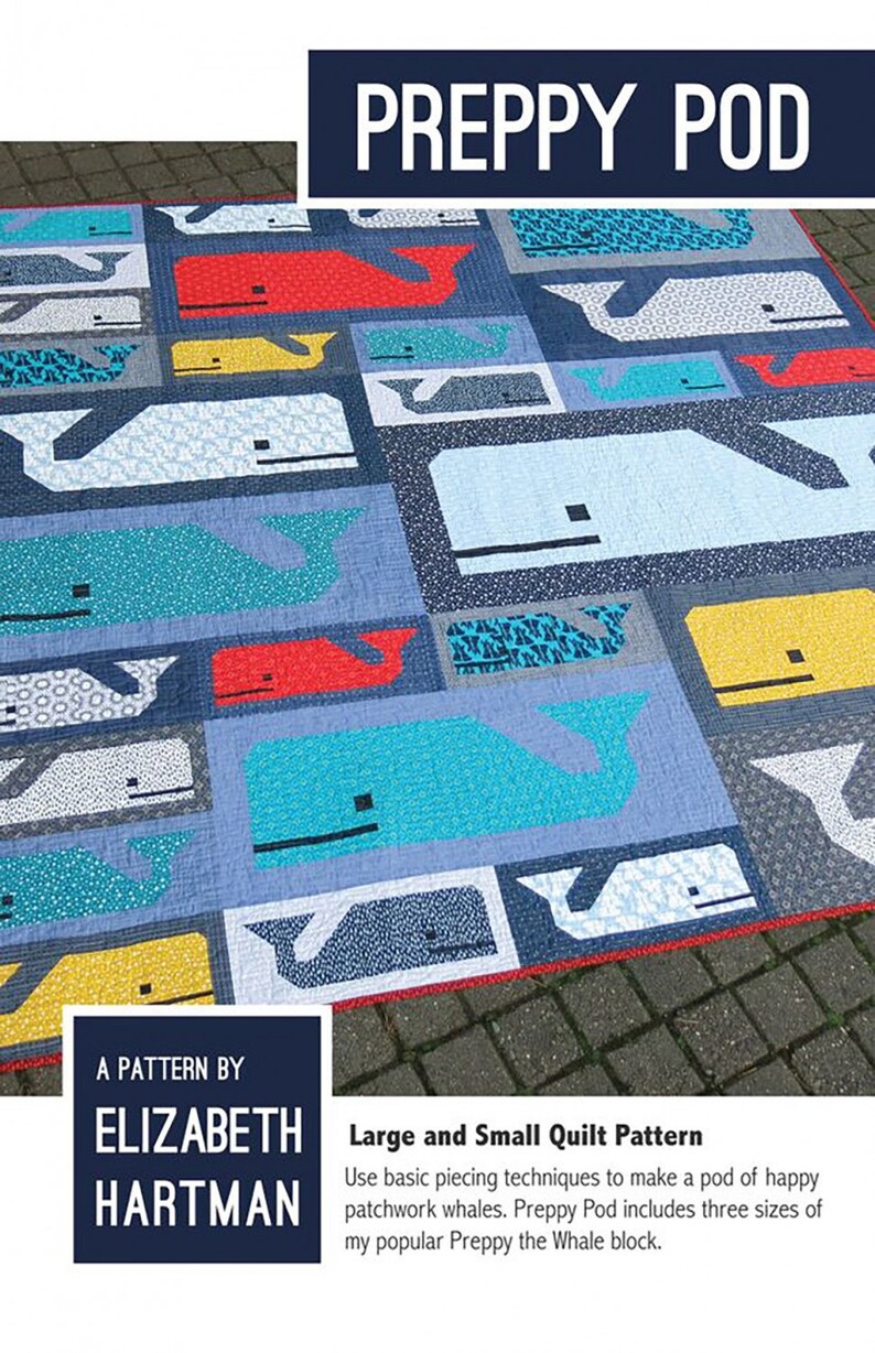 Preppy Pod Whale Patchwork Quilt Quilting Pattern From Etsy